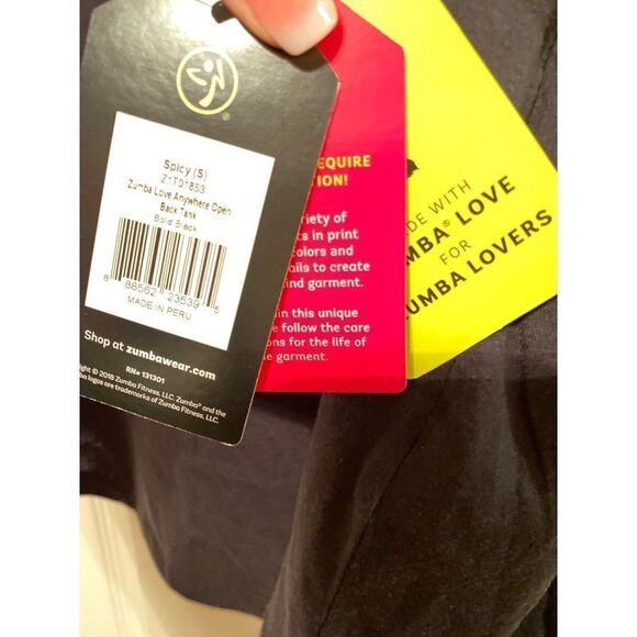NWT Small Zumba Black Open Back Tank‎ - Picture 2 of 4